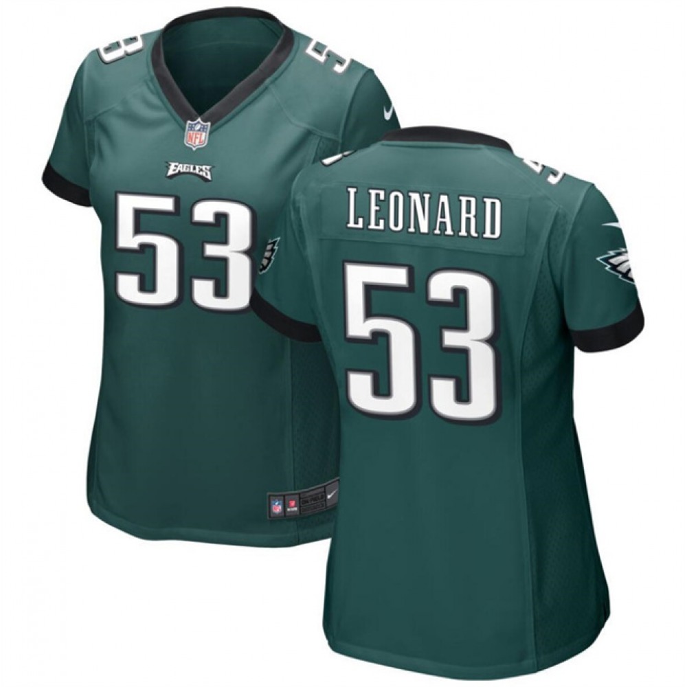 Women's Philadelphia Eagles #53 Shaquille Leonard Green Stitched Football Jersey(Run Small) Women's Philadelphia Eagles #53 Shaquille Leonard Green Stitched Football Jersey(Run Small)
