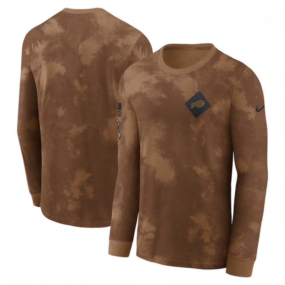 Men's Buffalo Bills Brown 2023 Salute To Service Long Sleeve T-Shirt Men's Buffalo Bills Brown 2023 Salute To Service Long Sleeve T-Shirt
