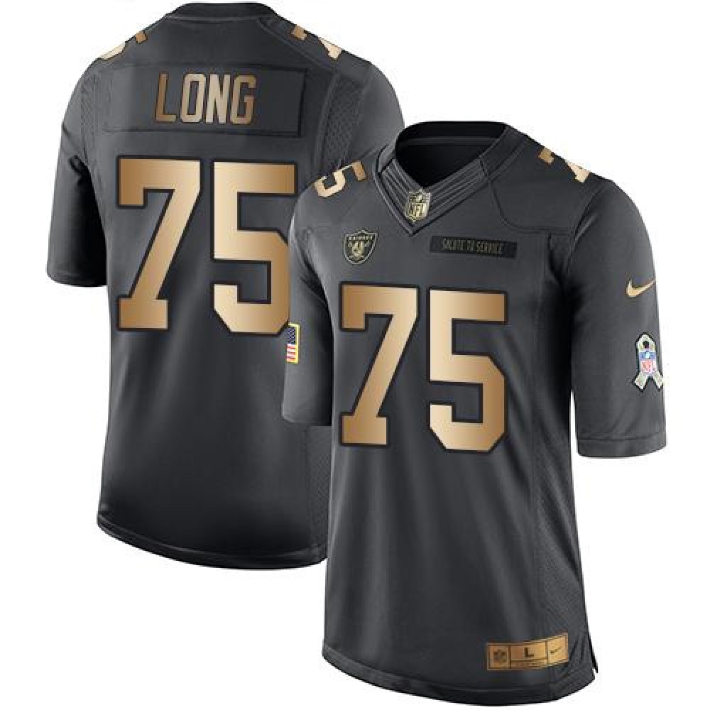 Nike Raiders #75 Howie Long Black Men's Stitched NFL Limited Gold Salute To Service Jersey Nike Raiders #75 Howie Long Black Men's Stitched NFL Limited Gold Salute To Service Jersey