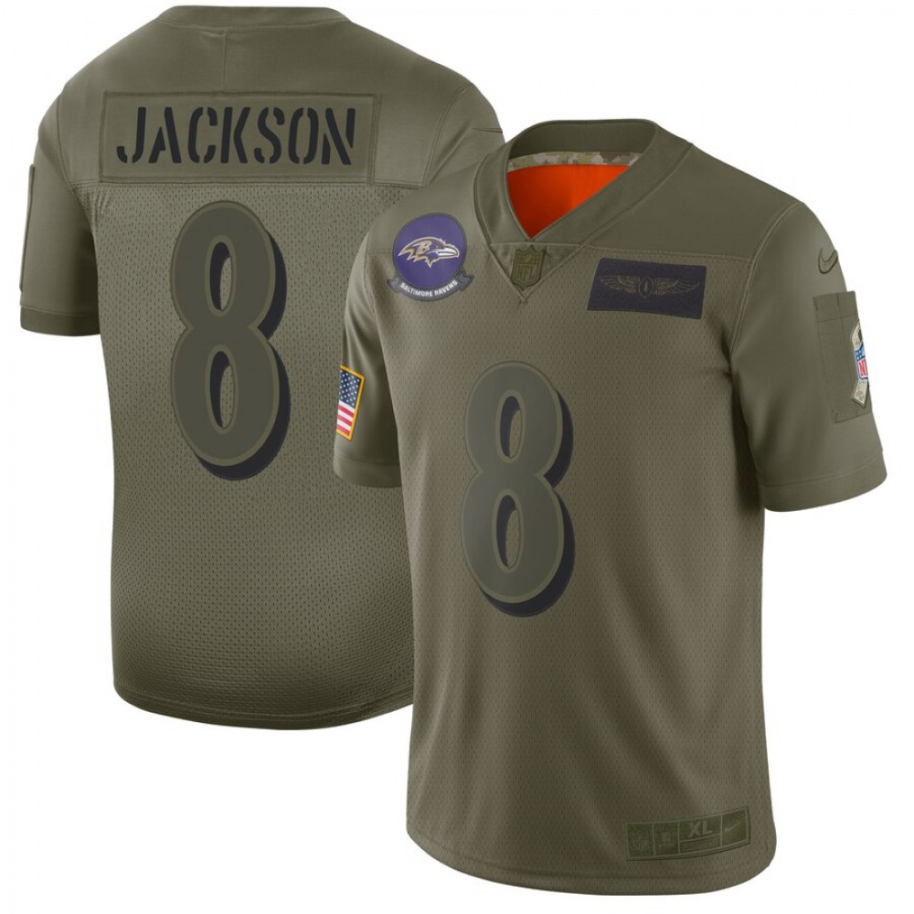 Men's Baltimore Ravens #8 Lamar Jackson 2019 Camo Salute To Service Stitched NFL Jersey Men's Baltimore Ravens #8 Lamar Jackson 2019 Camo Salute To Service Stitched NFL Jersey