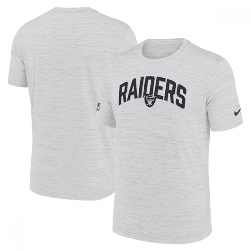 Men's Las Vegas Raiders White Sideline Velocity Stack Performance T-Shirt Men's Las Vegas Raiders White Sideline Velocity Stack Performance T-Shirt