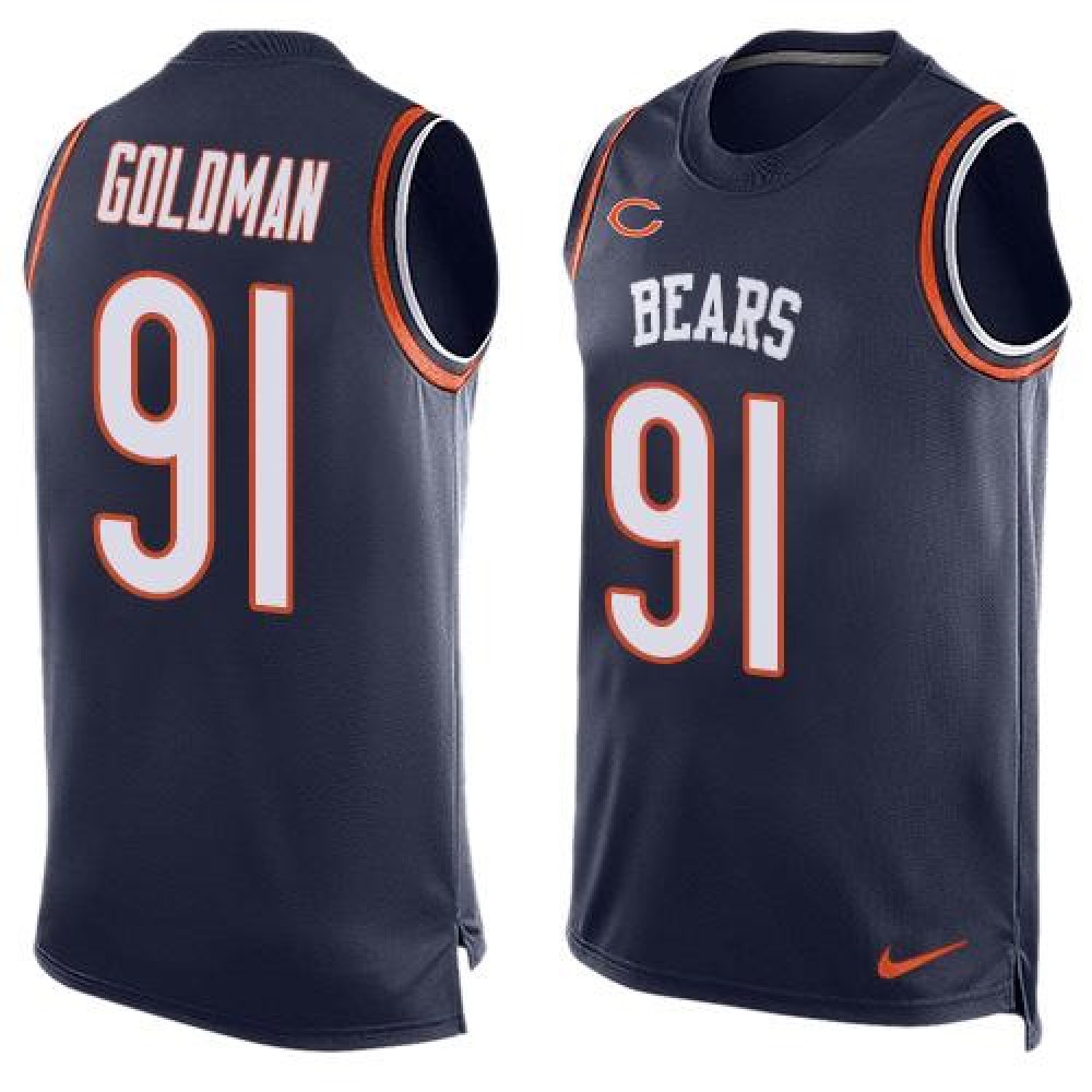 Nike Bears #91 Eddie Goldman Navy Blue Team Color Men's Stitched NFL Limited Tank Top Jersey Nike Bears #91 Eddie Goldman Navy Blue Team Color Men's Stitched NFL Limited Tank Top Jersey