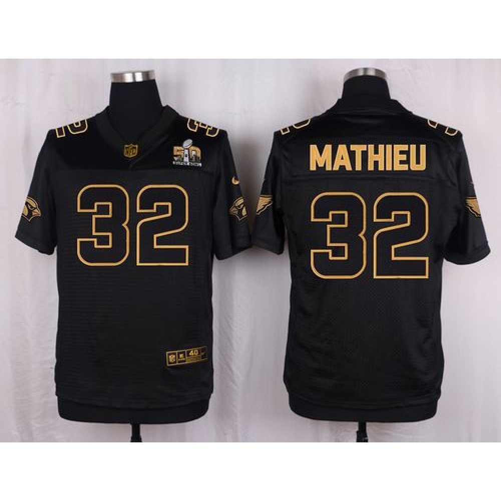 Nike Cardinals #32 Tyrann Mathieu Black Pro Line Gold Collection Men's Stitched NFL Elite Jersey Nike Cardinals #32 Tyrann Mathieu Black Pro Line Gold Collection Men's Stitched NFL Elite Jersey