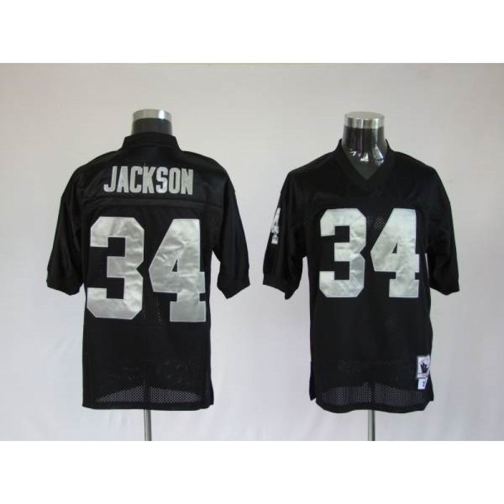 Mitchell and Ness Raiders Bo Jackson #34 Stitched Black NFL Jersey Mitchell and Ness Raiders Bo Jackson #34 Stitched Black NFL Jersey