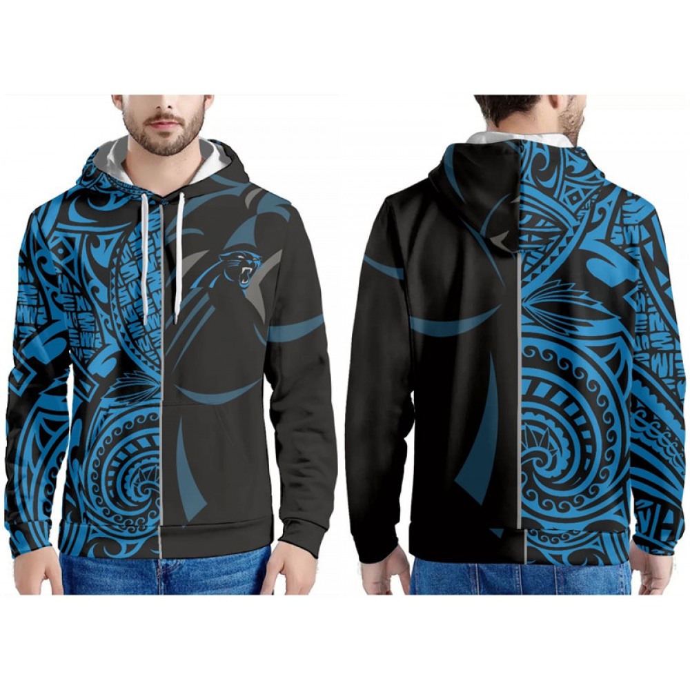 Men's Carolina Panthers Black/Blue Pullover Hoodie Men's Carolina Panthers Black/Blue Pullover Hoodie