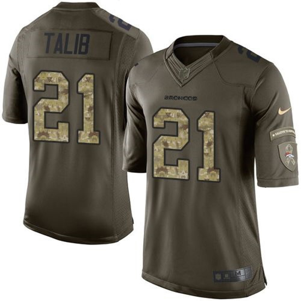 Nike Broncos #21 Aqib Talib Green Men's Stitched NFL Limited Salute To Service Jersey Nike Broncos #21 Aqib Talib Green Men's Stitched NFL Limited Salute To Service Jersey