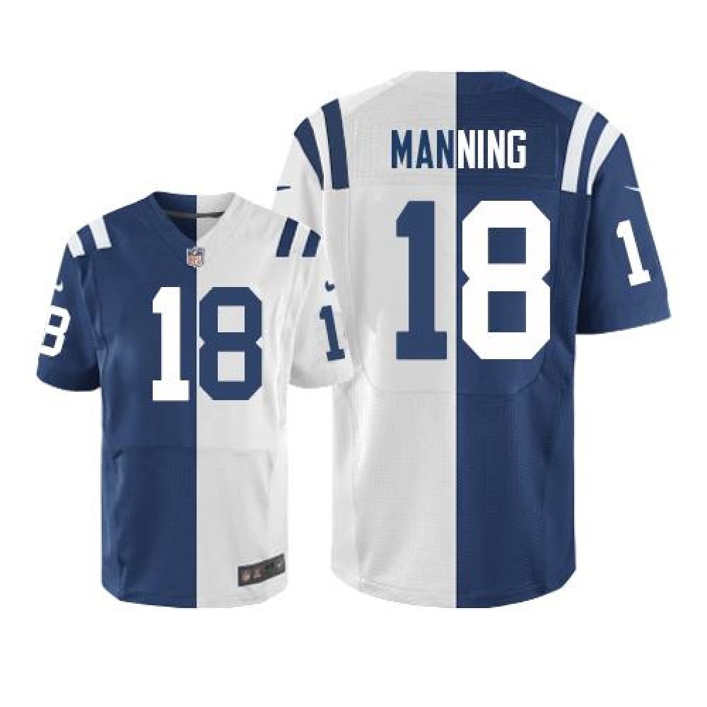 Nike Colts #18 Peyton Manning Royal Blue/White Men's Stitched NFL Elite Split Jersey Nike Colts #18 Peyton Manning Royal Blue/White Men's Stitched NFL Elite Split Jersey