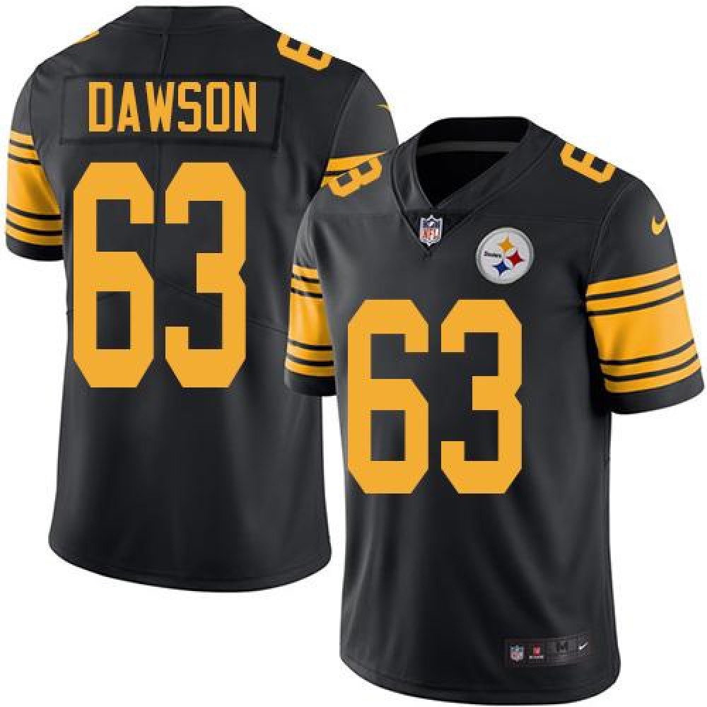 Nike Steelers #63 Dermontti Dawson Black Men's Stitched NFL Limited Rush Jersey Nike Steelers #63 Dermontti Dawson Black Men's Stitched NFL Limited Rush Jersey
