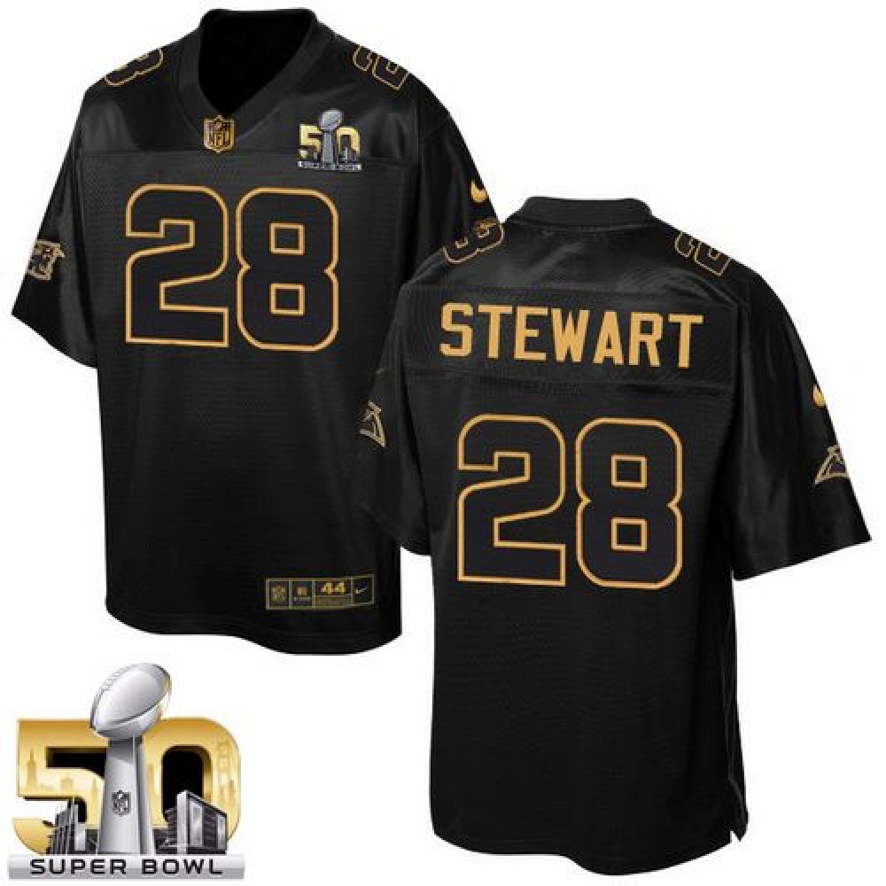 Nike Panthers #28 Jonathan Stewart Black Super Bowl 50 Men's Stitched NFL Elite Pro Line Gold Collection Jersey Nike Panthers #28 Jonathan Stewart Black Super Bowl 50 Men's Stitched NFL Elite Pro Line Gold Collection Jersey