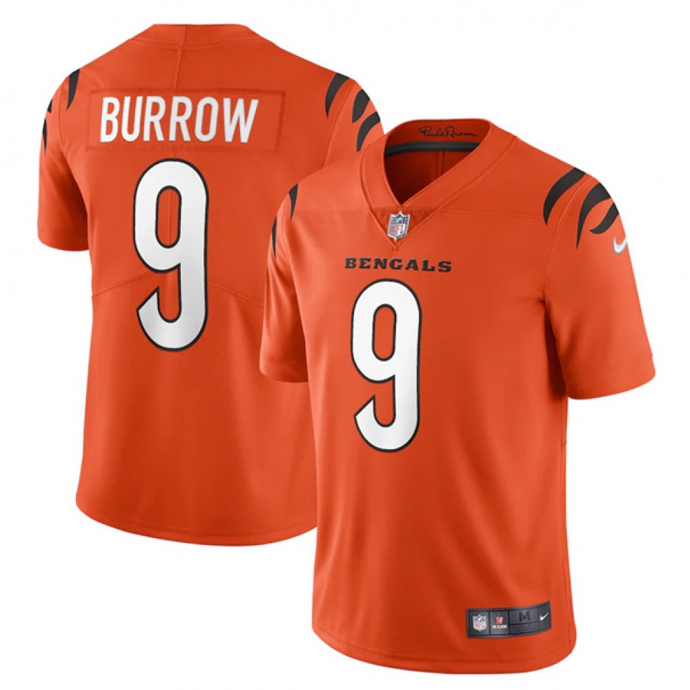 Women's Cincinnati Bengals #9 Joe Burrow 2021 New Orange Vapor Limited Stitched Jersey(Run Small) Women's Cincinnati Bengals #9 Joe Burrow 2021 New Orange Vapor Limited Stitched Jersey(Run Small)