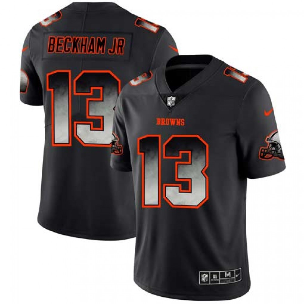 Men's Cleveland Browns #13 Odell Beckham Jr. Black 2019 Smoke Fashion Limited Stitched NFL Jersey Men's Cleveland Browns #13 Odell Beckham Jr. Black 2019 Smoke Fashion Limited Stitched NFL Jersey
