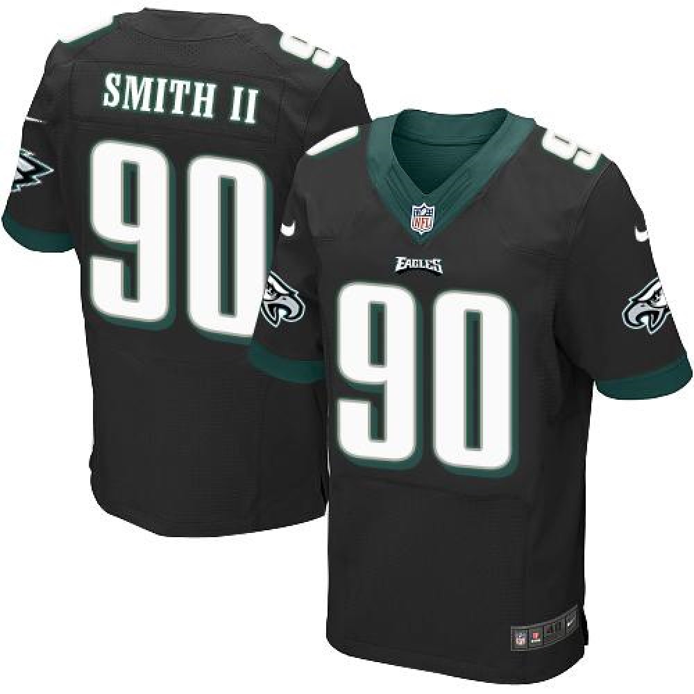 Nike Eagles #90 Marcus Smith II Black Alternate Men's Stitched NFL Elite Jersey Nike Eagles #90 Marcus Smith II Black Alternate Men's Stitched NFL Elite Jersey