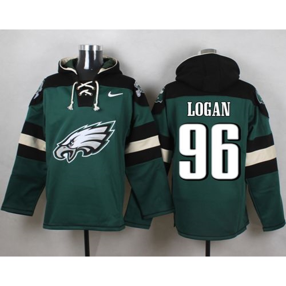Nike Eagles #96 Bennie Logan Midnight Green Player Pullover NFL Hoodie Nike Eagles #96 Bennie Logan Midnight Green Player Pullover NFL Hoodie