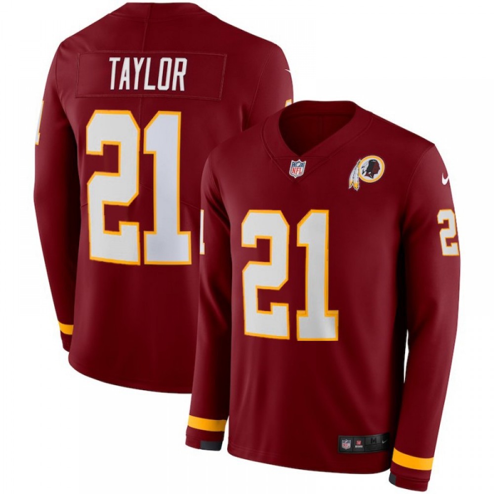 Men's Washington Redskins #21 Sean Taylor Red Therma Long Sleeve Stitched NFL Jersey Men's Washington Redskins #21 Sean Taylor Red Therma Long Sleeve Stitched NFL Jersey