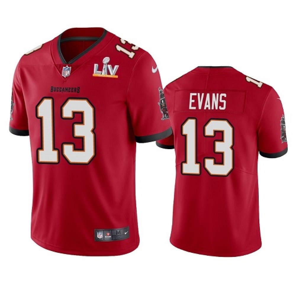 Men's Tampa Bay Buccaneers #13 Mike Evans Red 2021 Super Bowl LV Limited Stitched Jersey