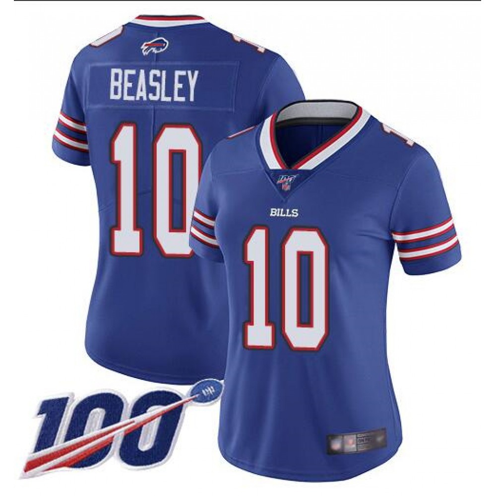 Women's Buffalo Bills #10 Cole Beasley 2019 100th Season Royal Vapor Untouchable Limited Stitched NFL Jersey Women's Buffalo Bills #10 Cole Beasley 2019 100th Season Royal Vapor Untouchable Limited Stitched NFL Jersey