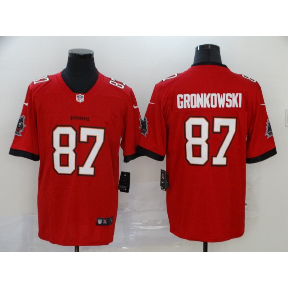Men's Tampa Bay Buccaneers #87 Rob Gronkowski New Red Vapor Untouchable Limited Stitched NFL Jersey Men's Tampa Bay Buccaneers #87 Rob Gronkowski New Red Vapor Untouchable Limited Stitched NFL Jersey