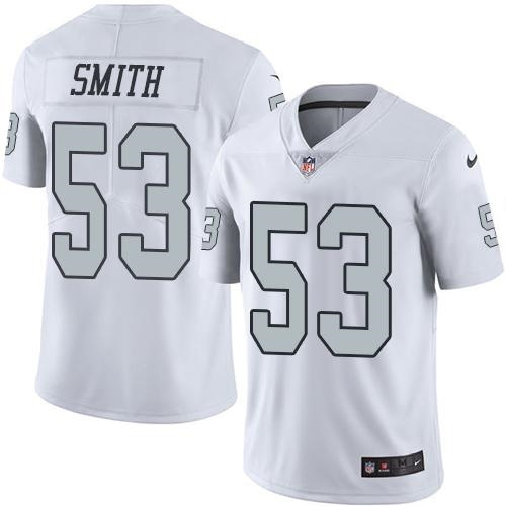 Nike Raiders #53 Malcolm Smith White Men's Stitched NFL Limited Rush Jersey Nike Raiders #53 Malcolm Smith White Men's Stitched NFL Limited Rush Jersey