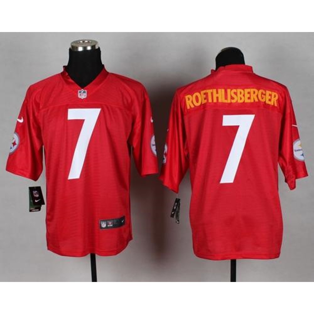 Nike Steelers #7 Ben Roethlisberger Red Men's Stitched NFL Elite QB Practice Jersey