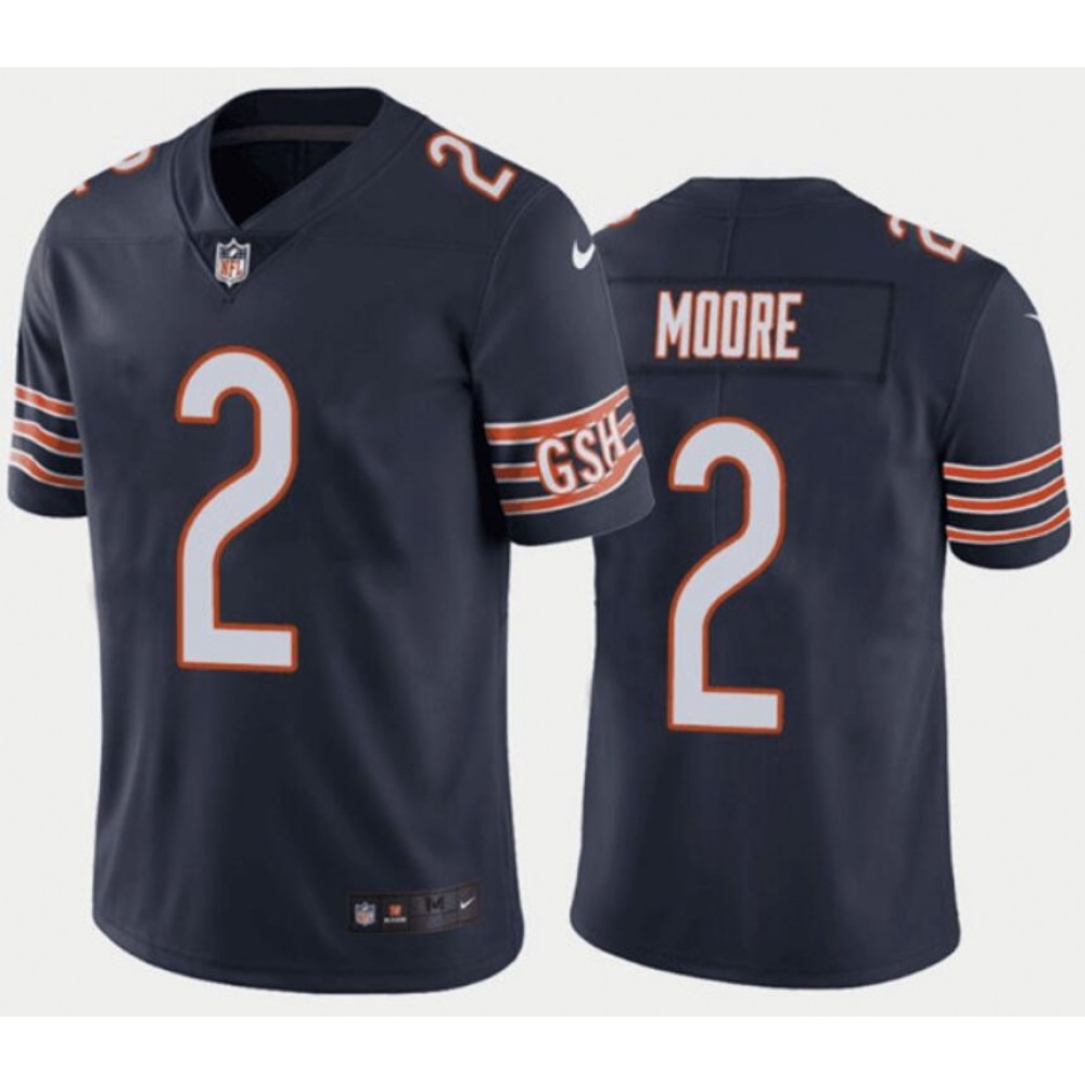 Toddlers Chicago Bears #2 D.J. Moore Navy Vapor Untouchable Stitched Football Jersey