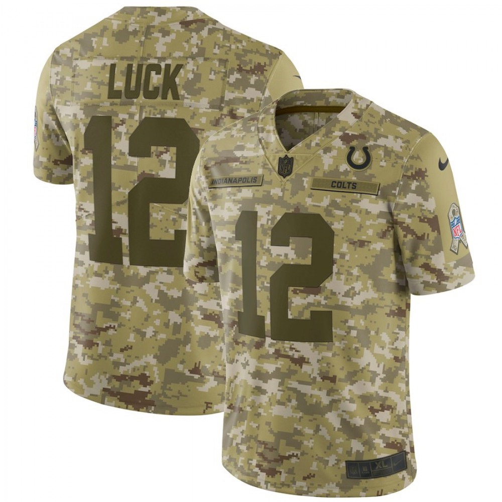 Men's Colts #12 Andrew Luck 2018 Camo Salute to Service Limited Stitched NFL Jersey Men's Colts #12 Andrew Luck 2018 Camo Salute to Service Limited Stitched NFL Jersey