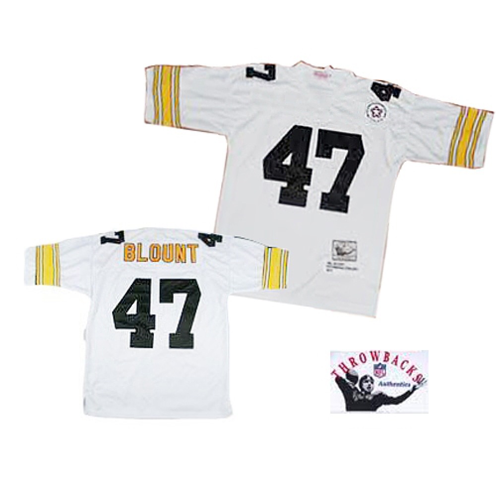 Mitchell and Ness Steelers #47 Mel Blount White Stitched Throwback NFL Jersey Mitchell and Ness Steelers #47 Mel Blount White Stitched Throwback NFL Jersey