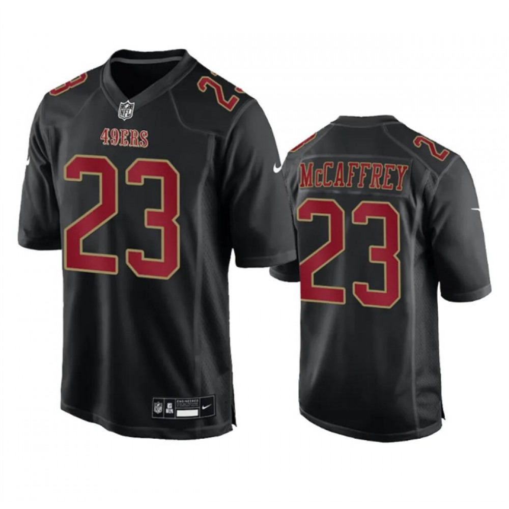 Men's San Francisco 49ers #23 Christian McCaffrey Black Fashion Limited Stitched Football Game Jersey Men's San Francisco 49ers #23 Christian McCaffrey Black Fashion Limited Stitched Football Game Jersey