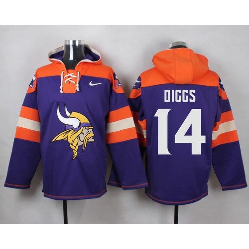 Nike Vikings #14 Stefon Diggs Purple Player Pullover NFL Hoodie