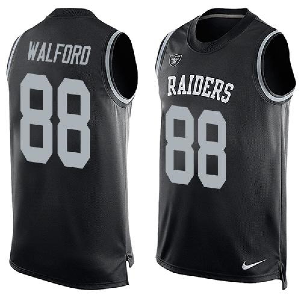 Nike Raiders #88 Clive Walford Black Team Color Men's Stitched NFL Limited Tank Top Jersey Nike Raiders #88 Clive Walford Black Team Color Men's Stitched NFL Limited Tank Top Jersey