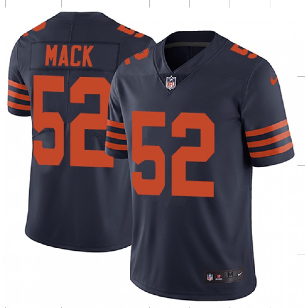 Men's Chicago Bears #52 Khalil Mack Navy Throwback Vapor Untouchable Limited Stitched NFL Jersey Men's Chicago Bears #52 Khalil Mack Navy Throwback Vapor Untouchable Limited Stitched NFL Jersey