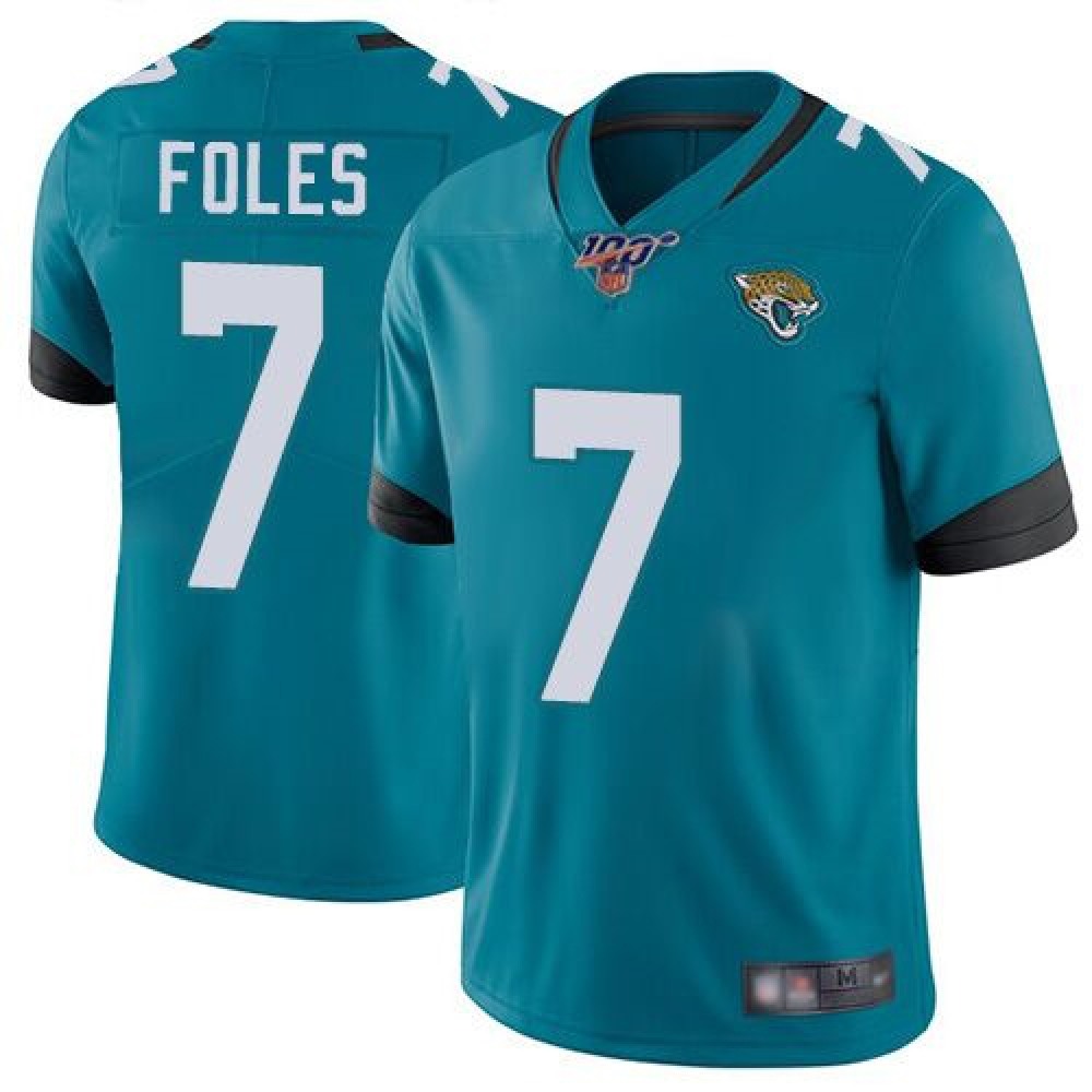 Men's Jacksonville Jaguars #7 Nick Foles Teal 2019 100th Season Vapor Untouchable Limited Stitched NFL Jersey Men's Jacksonville Jaguars #7 Nick Foles Teal 2019 100th Season Vapor Untouchable Limited Stitched NFL Jersey