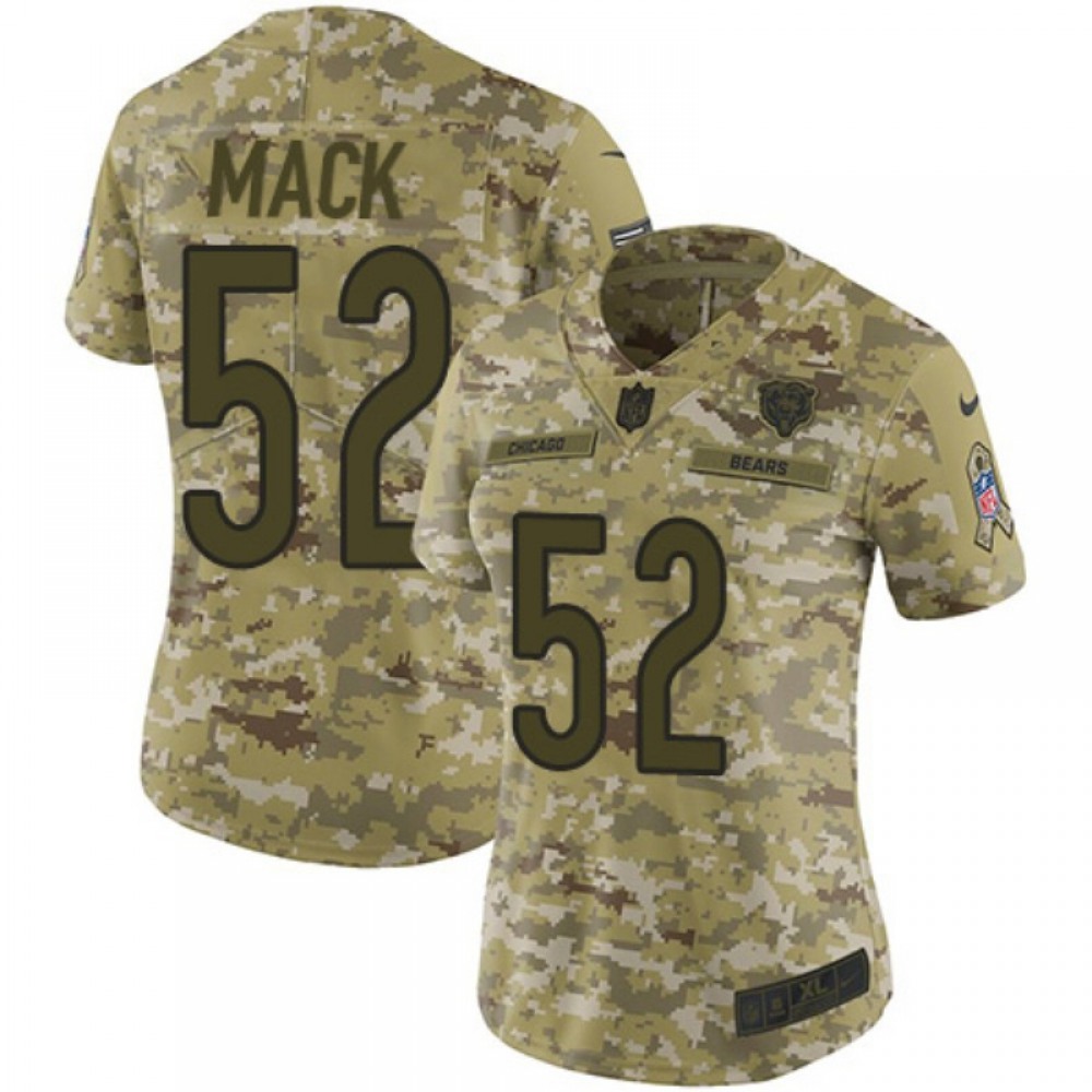 Women's Chicago Bears #52 Khalil Mack 2018 Camo Salute to Service Limited Stitched NFL Jersey Women's Chicago Bears #52 Khalil Mack 2018 Camo Salute to Service Limited Stitched NFL Jersey