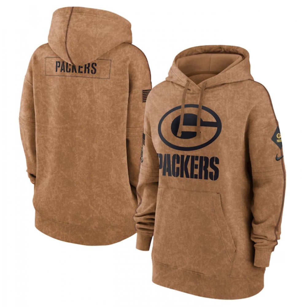 Women's Green Bay Packers 2023 Brown Salute to Service Pullover Hoodie(Run Small) Women's Green Bay Packers 2023 Brown Salute to Service Pullover Hoodie(Run Small)