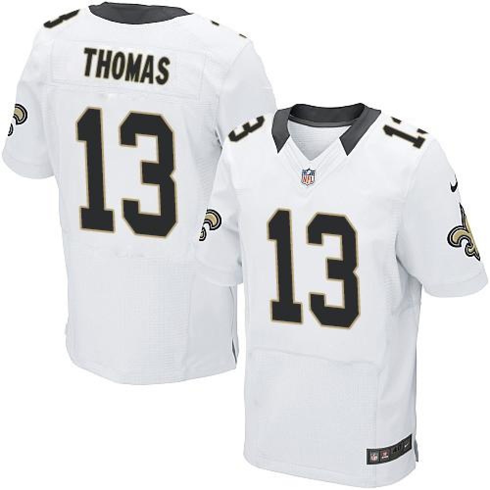 Nike Saints #13 Michael Thomas White Men's Stitched NFL Elite Jersey Nike Saints #13 Michael Thomas White Men's Stitched NFL Elite Jersey