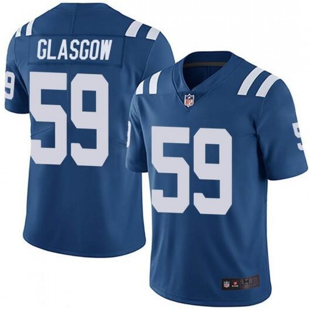 Men's Indianapolis Colts #59 Jordan Glasgow Blue Stitched Jersey Men's Indianapolis Colts #59 Jordan Glasgow Blue Stitched Jersey