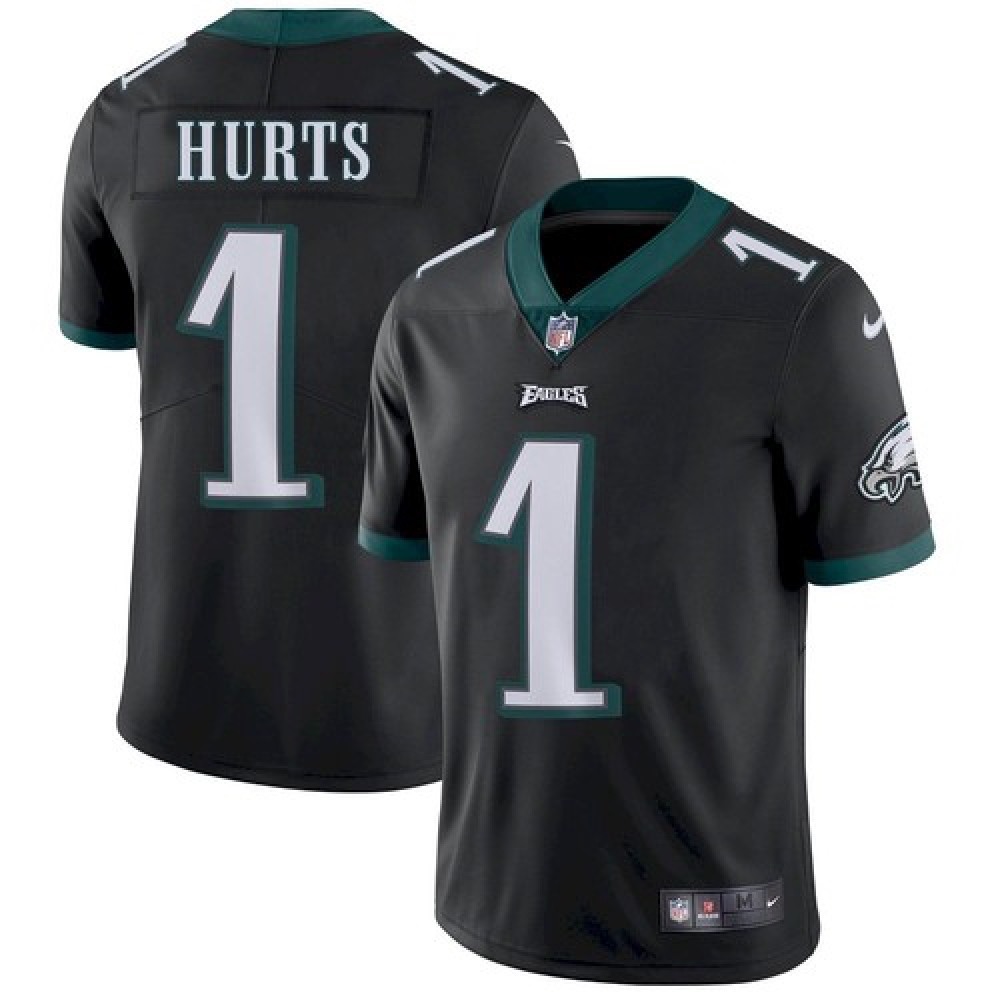 Men's Philadelphia Eagles #1 Jalen Hurts Black Vapor Untouchable Limited Stitched Jersey Men's Philadelphia Eagles #1 Jalen Hurts Black Vapor Untouchable Limited Stitched Jersey