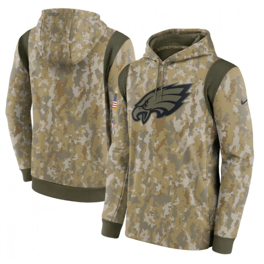 Men's Philadelphia Eagles Camo 2021 Salute To Service Therma Performance Pullover Hoodie Men's Philadelphia Eagles Camo 2021 Salute To Service Therma Performance Pullover Hoodie