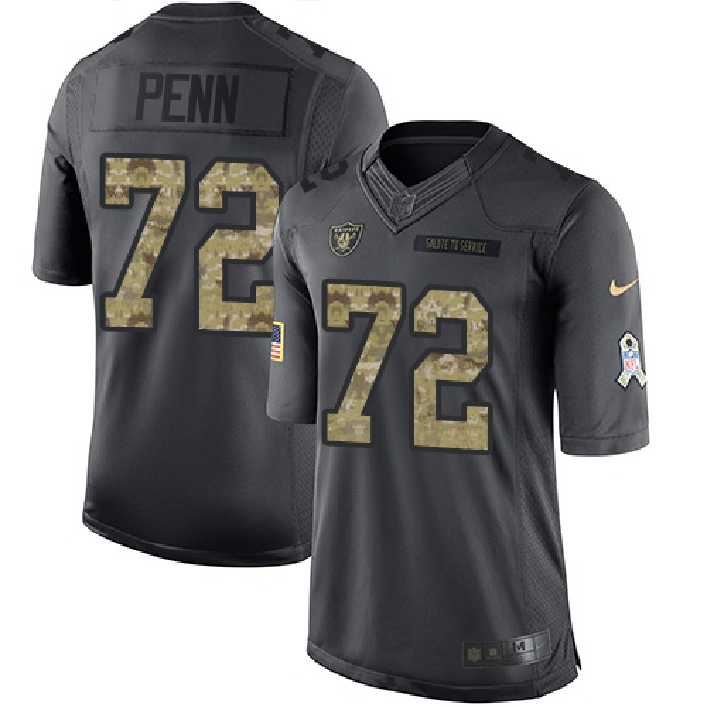 Nike Raiders #72 Donald Penn Black Men's Stitched NFL Limited 2016 Salute To Service Jersey Nike Raiders #72 Donald Penn Black Men's Stitched NFL Limited 2016 Salute To Service Jersey