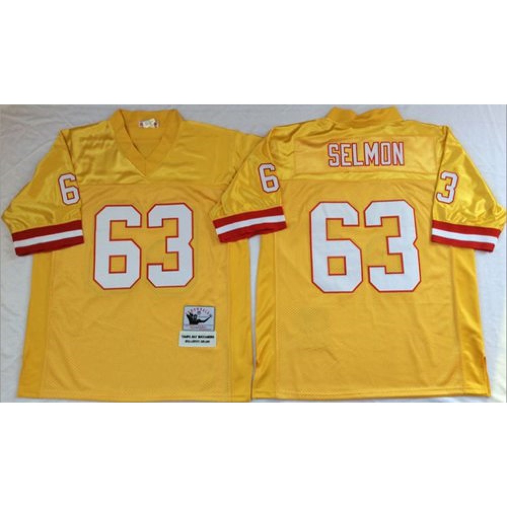 Mitchell And Ness Buccaneers #63 Lee Roy Selmon Gold Throwback Stitched NFL Jersey