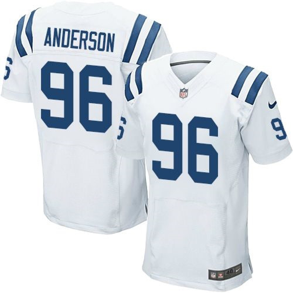 Nike Colts #96 Henry Anderson White Men's Stitched NFL Elite Jersey Nike Colts #96 Henry Anderson White Men's Stitched NFL Elite Jersey