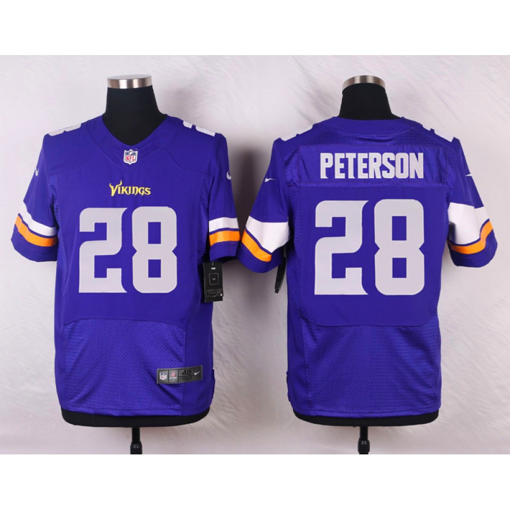 Nike Vikings #28 Adrian Peterson Purple Team Color Men's Stitched NFL Elite Jersey