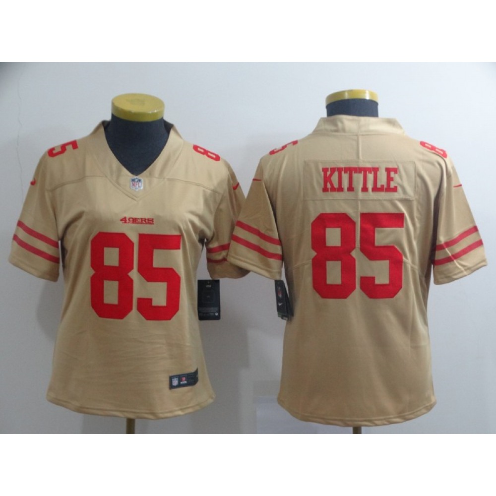 Women's NFL San Francisco 49ers #85 George Kittle 2019 Gold Inverted Legend Stitched NFL Jersey(Runs Small) Women's NFL San Francisco 49ers #85 George Kittle 2019 Gold Inverted Legend Stitched NFL Jersey(Runs Small)