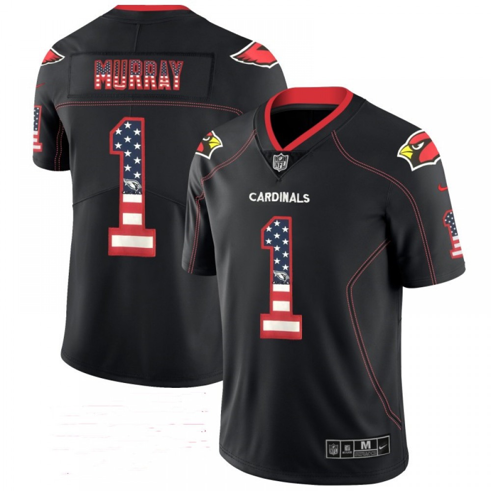 Men's Arizona Cardinals #1 Kyler Murray Black USA Flag Fashion NFL Limited Stitched NFL Jersey Men's Arizona Cardinals #1 Kyler Murray Black USA Flag Fashion NFL Limited Stitched NFL Jersey