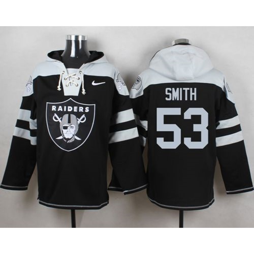 Nike Raiders #53 Malcolm Smith Black Player Pullover NFL Hoodie Nike Raiders #53 Malcolm Smith Black Player Pullover NFL Hoodie
