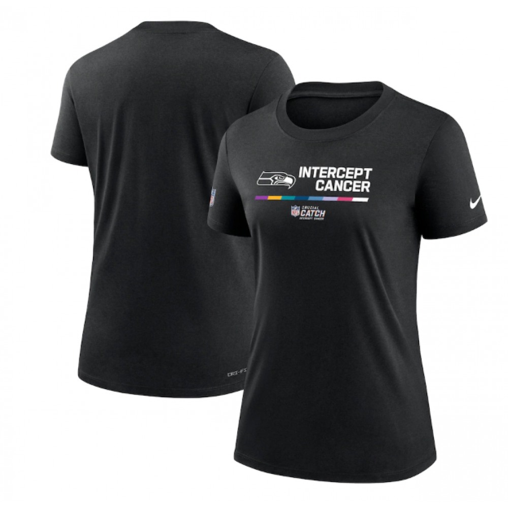 Women's Seattle Seahawks 2022 Black Crucial Catch Performance T-Shirt(Run Small) Women's Seattle Seahawks 2022 Black Crucial Catch Performance T-Shirt(Run Small)