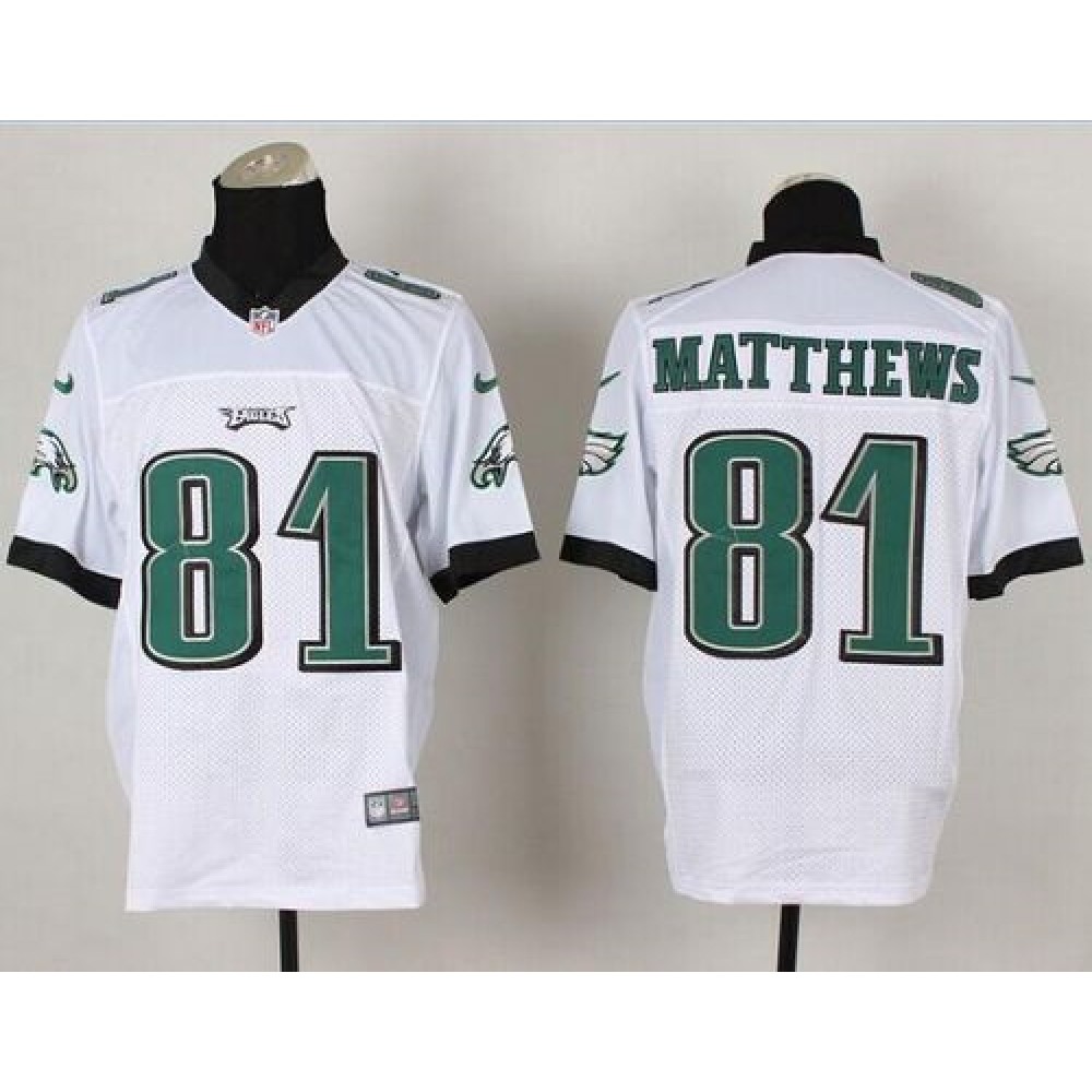 Nike Eagles #81 Jordan Matthews White Men's Stitched NFL Elite Jersey Nike Eagles #81 Jordan Matthews White Men's Stitched NFL Elite Jersey