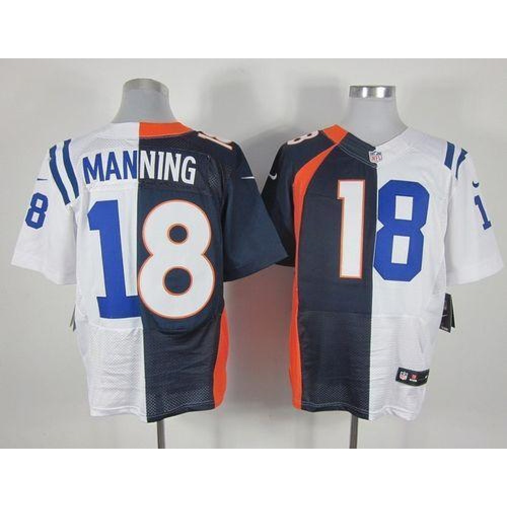 Nike Colts #18 Peyton Manning Navy Blue/White Men's Stitched NFL Elite Split Broncos Jersey Nike Colts #18 Peyton Manning Navy Blue/White Men's Stitched NFL Elite Split Broncos Jersey