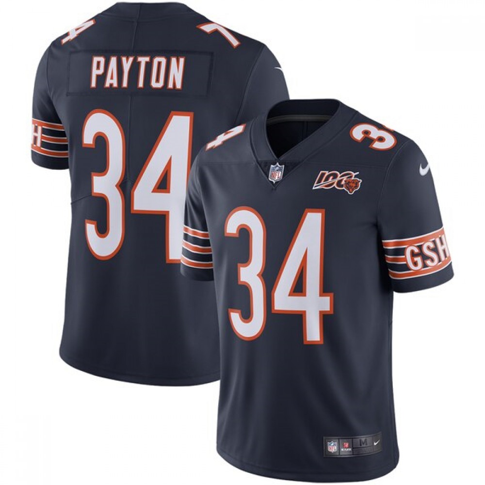 Men's Chicago Bears #34 Walter Payton Navy 2019 100th Season Limited Stitched NFL Jersey Men's Chicago Bears #34 Walter Payton Navy 2019 100th Season Limited Stitched NFL Jersey