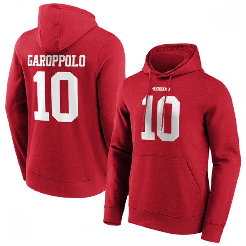 Men's San Francisco 49ers #10 Jimmy Garoppolo Red Hoodie Men's San Francisco 49ers #10 Jimmy Garoppolo Red Hoodie