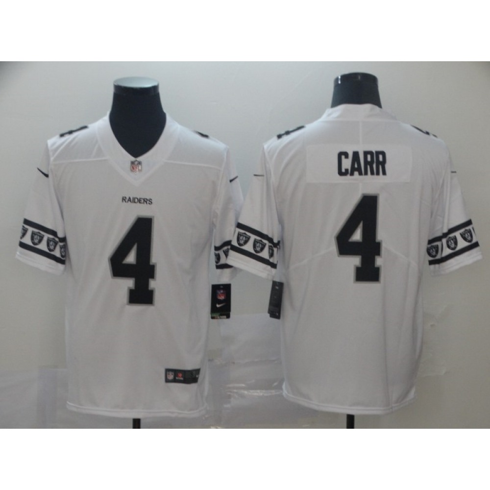 Men's Oakland Raiders #4 Derek Carr White 2019 Team Logo Cool Edition Stitched NFL Jersey Men's Oakland Raiders #4 Derek Carr White 2019 Team Logo Cool Edition Stitched NFL Jersey